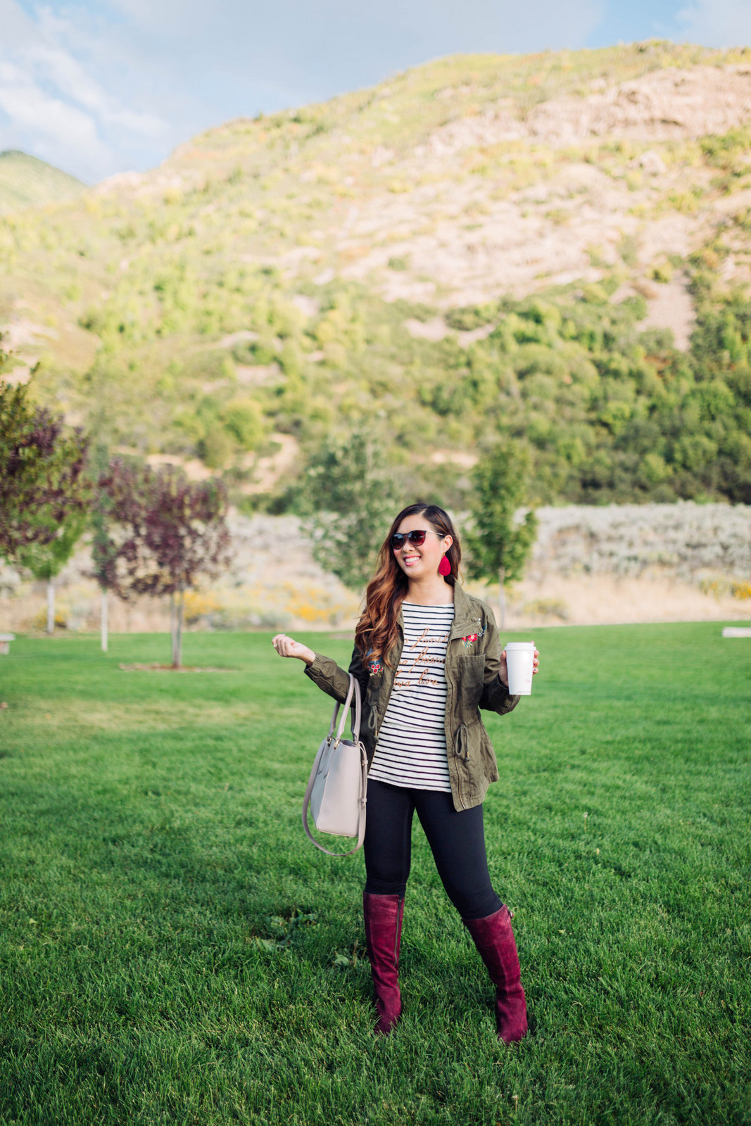 Over the knee boots - Burgundy Knee High Boots For Fall by Utah fashion blogger Sandy A La Mode