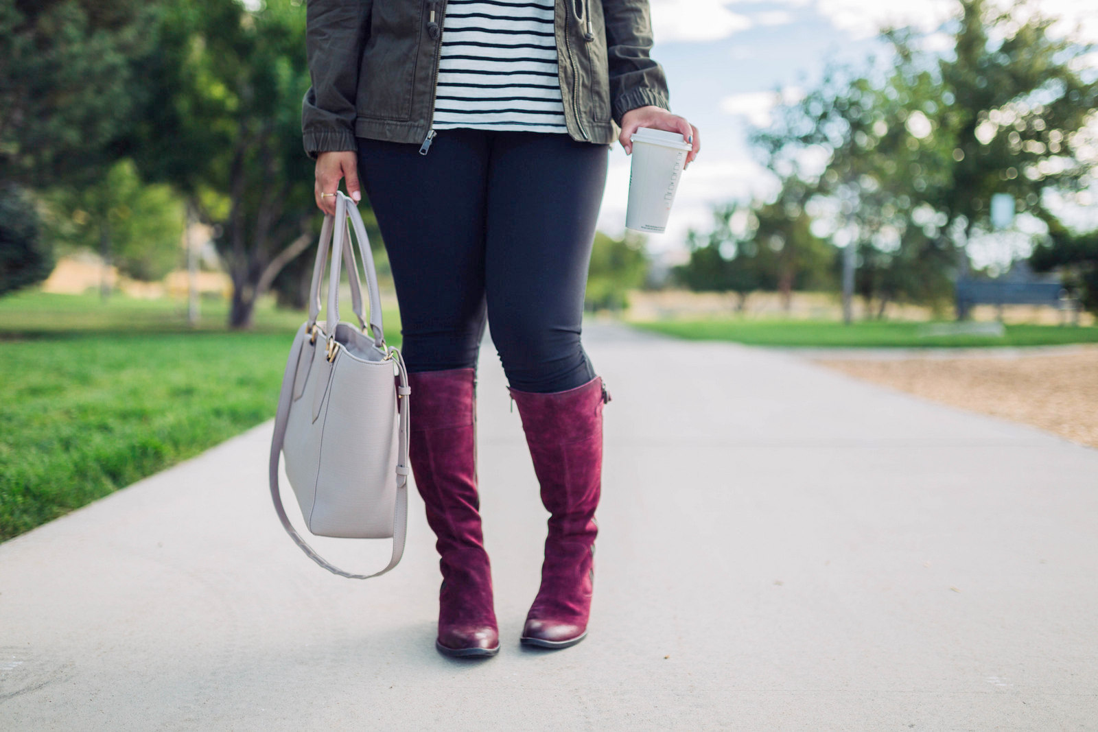 Fannar Boots - Burgundy Knee High Boots For Fall by Utah fashion blogger Sandy A La Mode