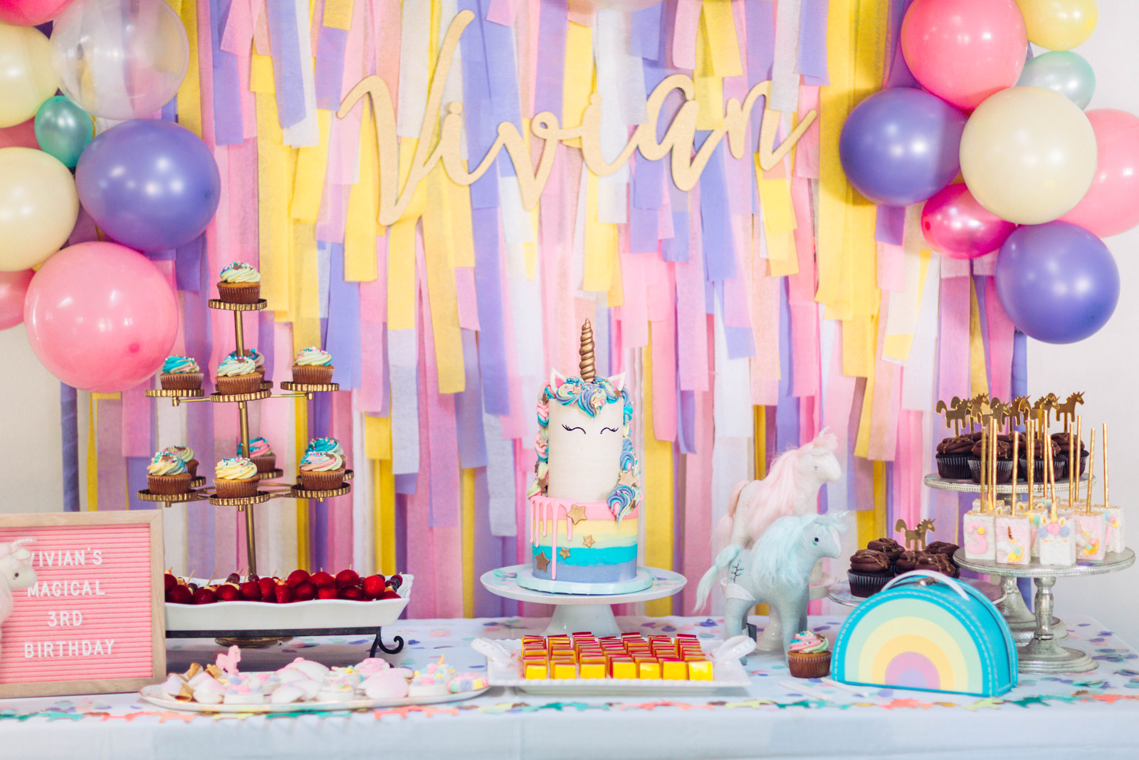 A Magical Unicorn Birthday Party - Vivan's 3rd Birthday! by Utah mom blogger Sandy A La Mode