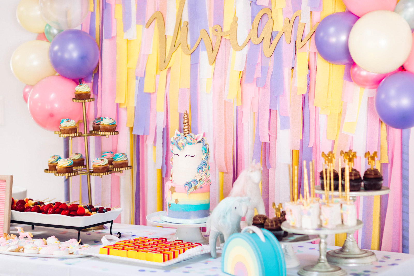 A Magical Unicorn Birthday Party - Vivian's 3rd Birthday! by Utah mom blogger Sandy A La Mode