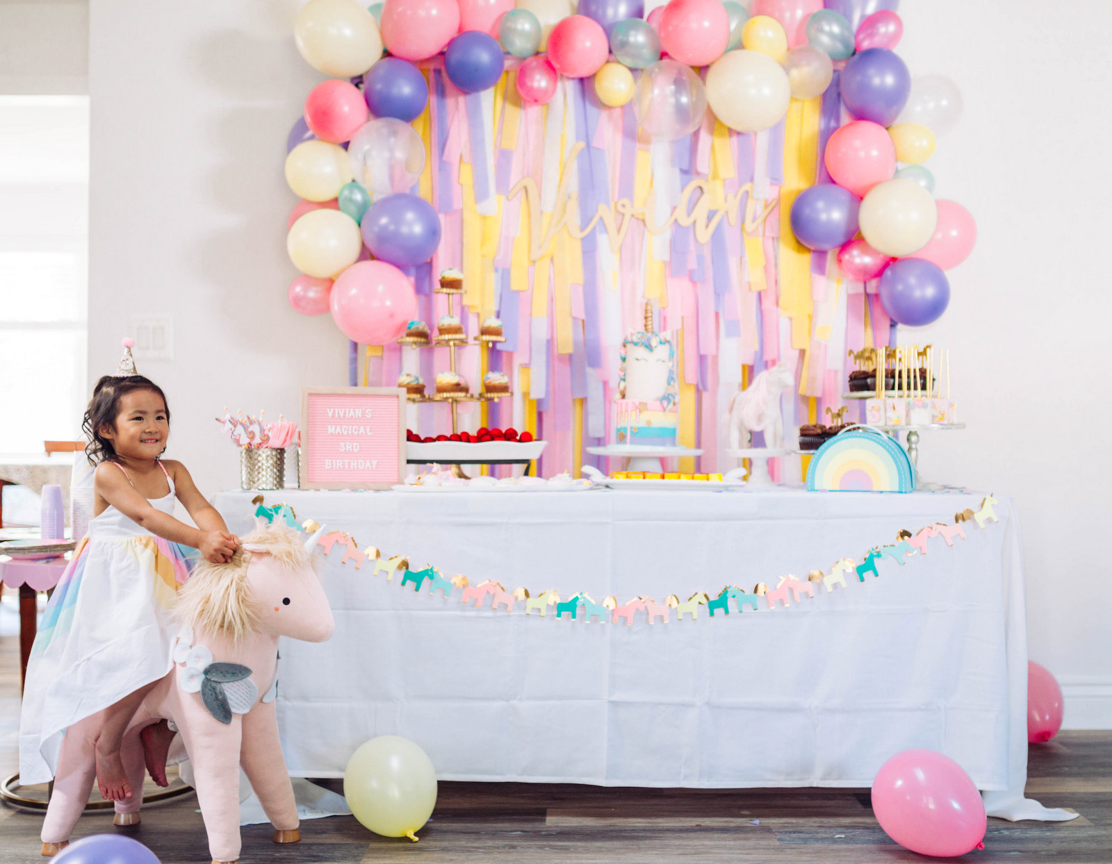 A Magical Unicorn Birthday Party - Vivian's 3rd Birthday! by Utah mom blogger Sandy A La Mode