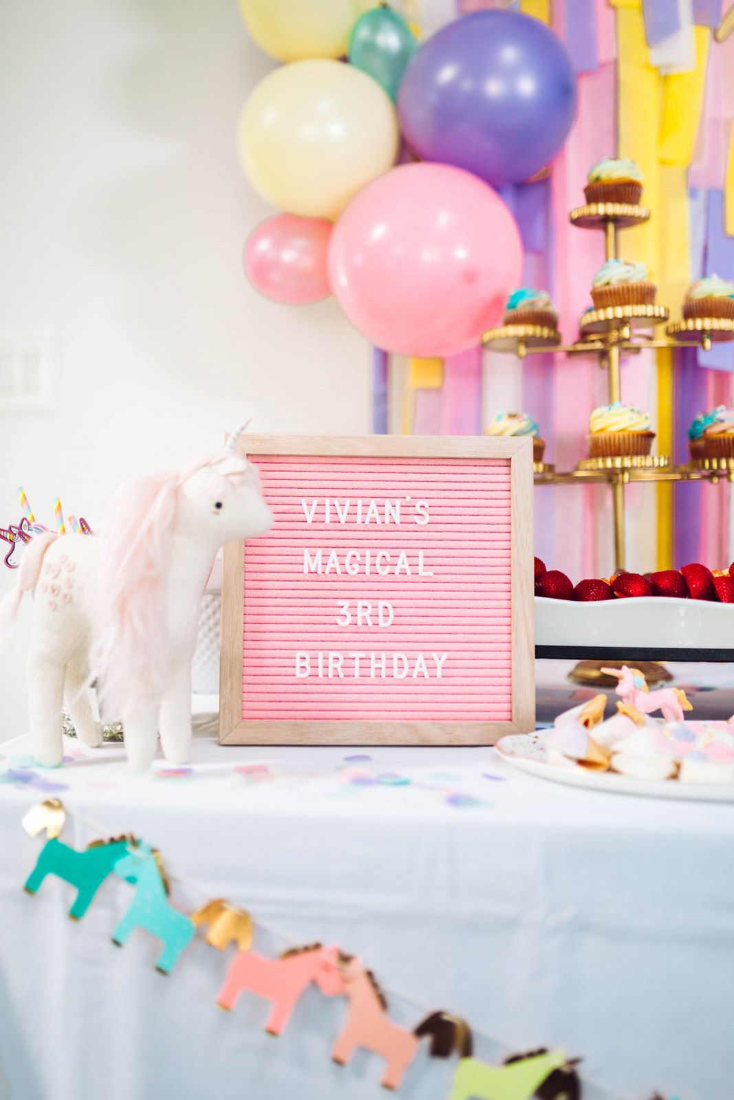 A Magical Unicorn Birthday Party - Vivian's 3rd Birthday! by Utah mom blogger Sandy A La Mode