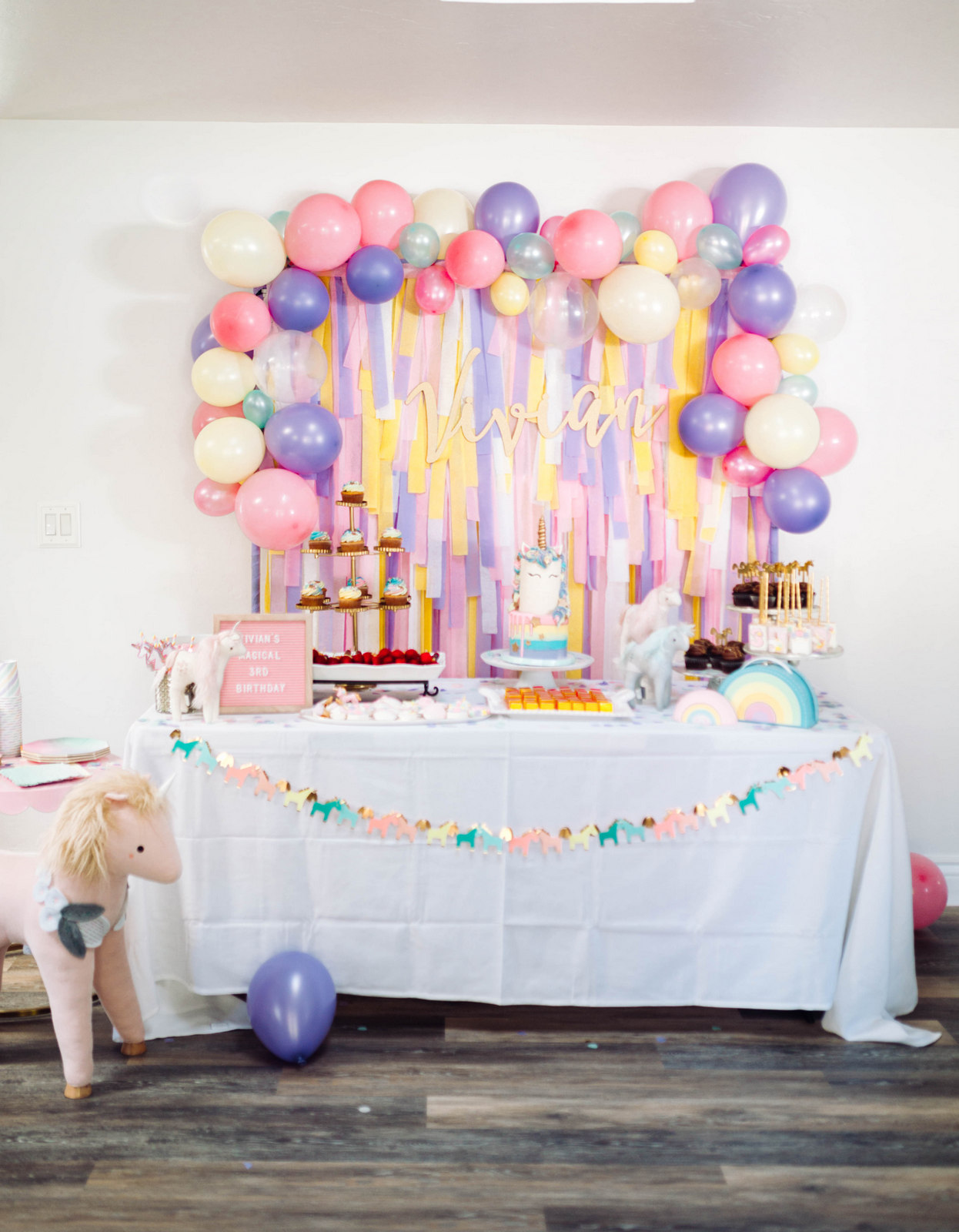 A Magical Unicorn Birthday Party - Vivian's 3rd Birthday! by Utah mom blogger Sandy A La Mode