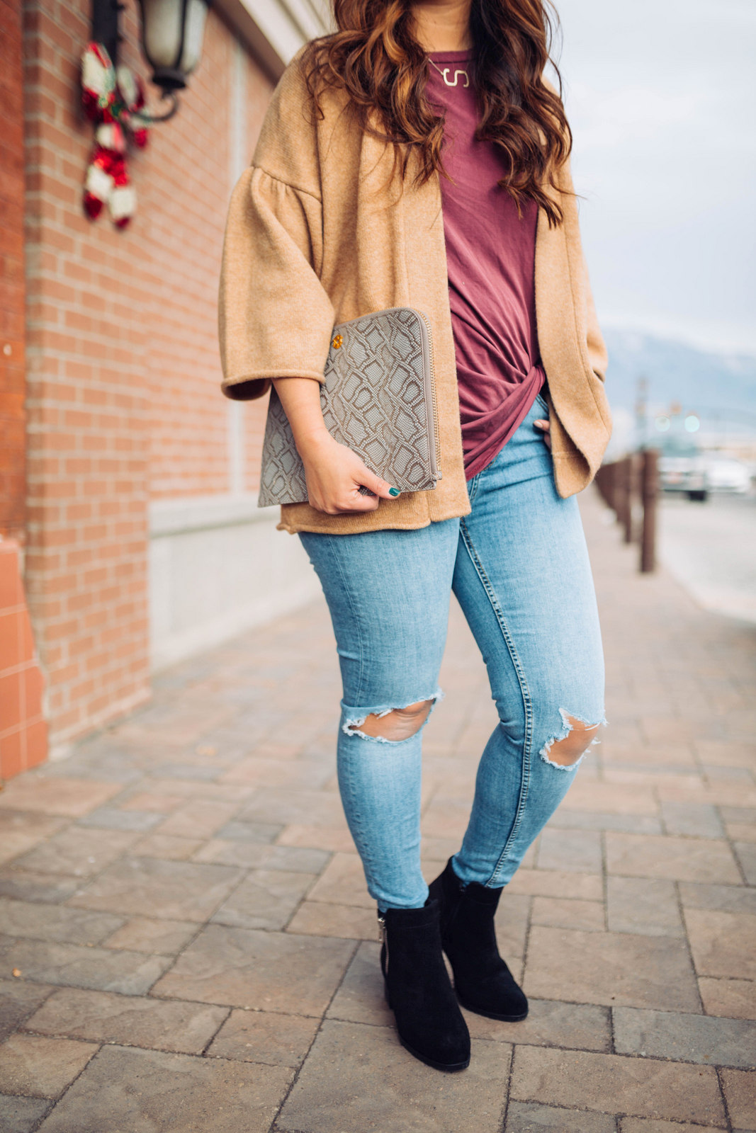 Bell Sleeve Cardigan & Black Boots, Fashion