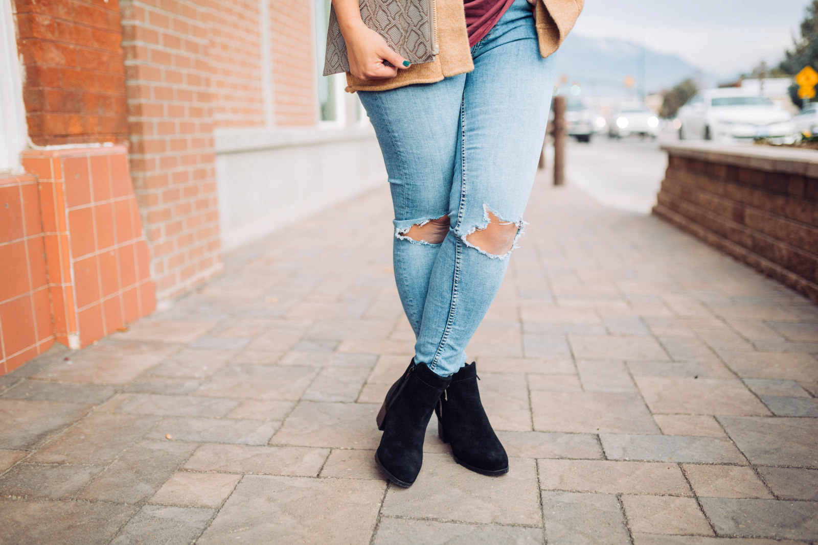 Bell Sleeve Cardigan + Black Boots by Utah fashion blogger Sandy A La Mode