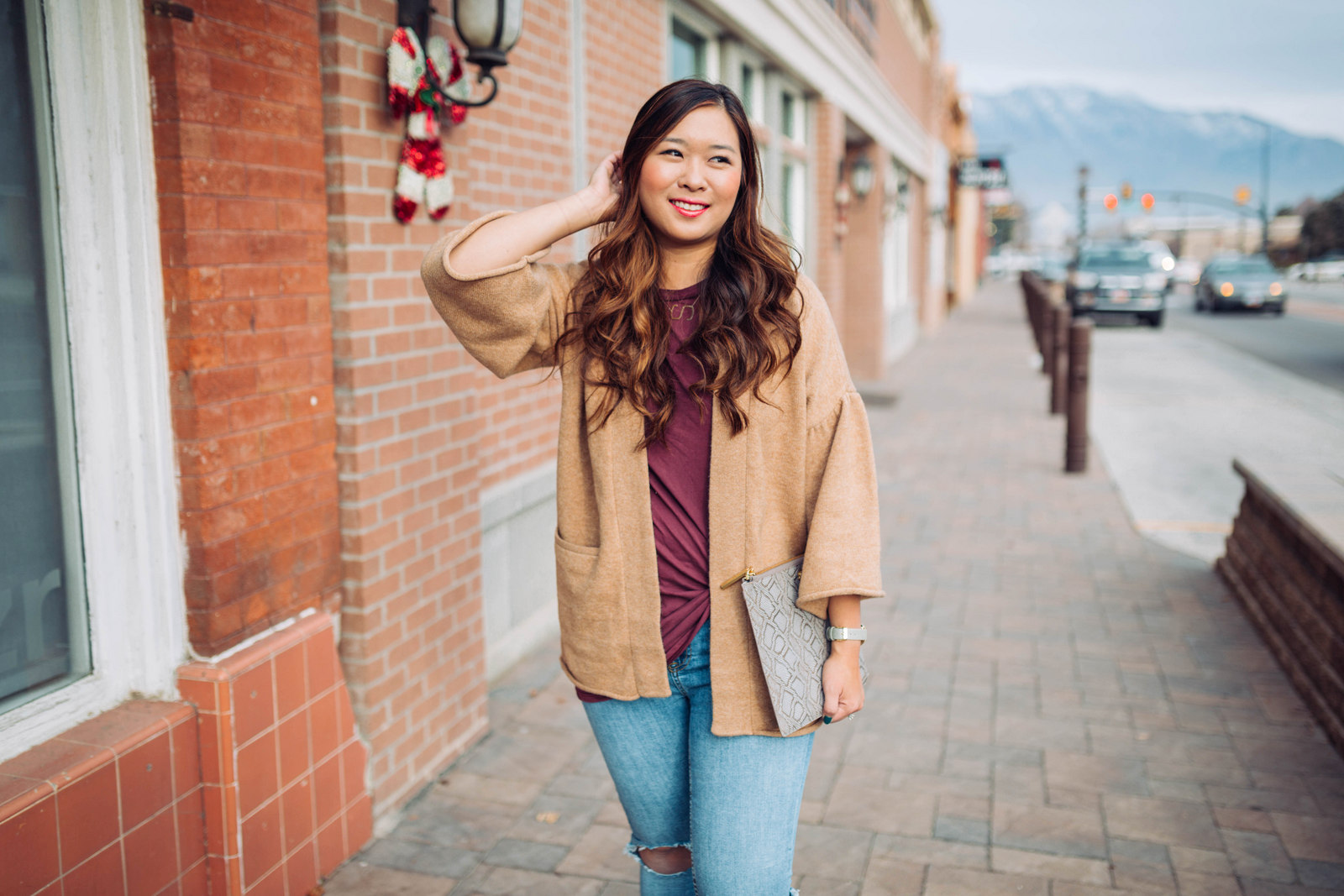 Bell Sleeve Cardigan + Black Boots by Utah fashion blogger Sandy A La Mode