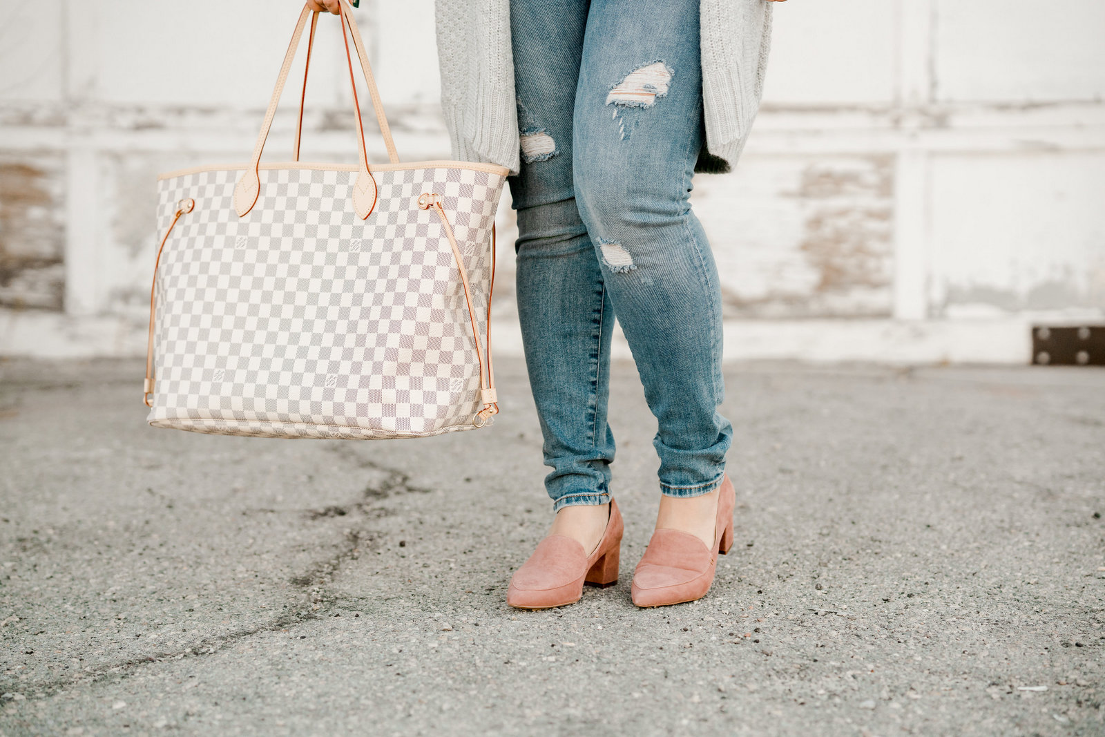 Faux Fur Collar Vest + Button Fly Jeans | SandyALaMode