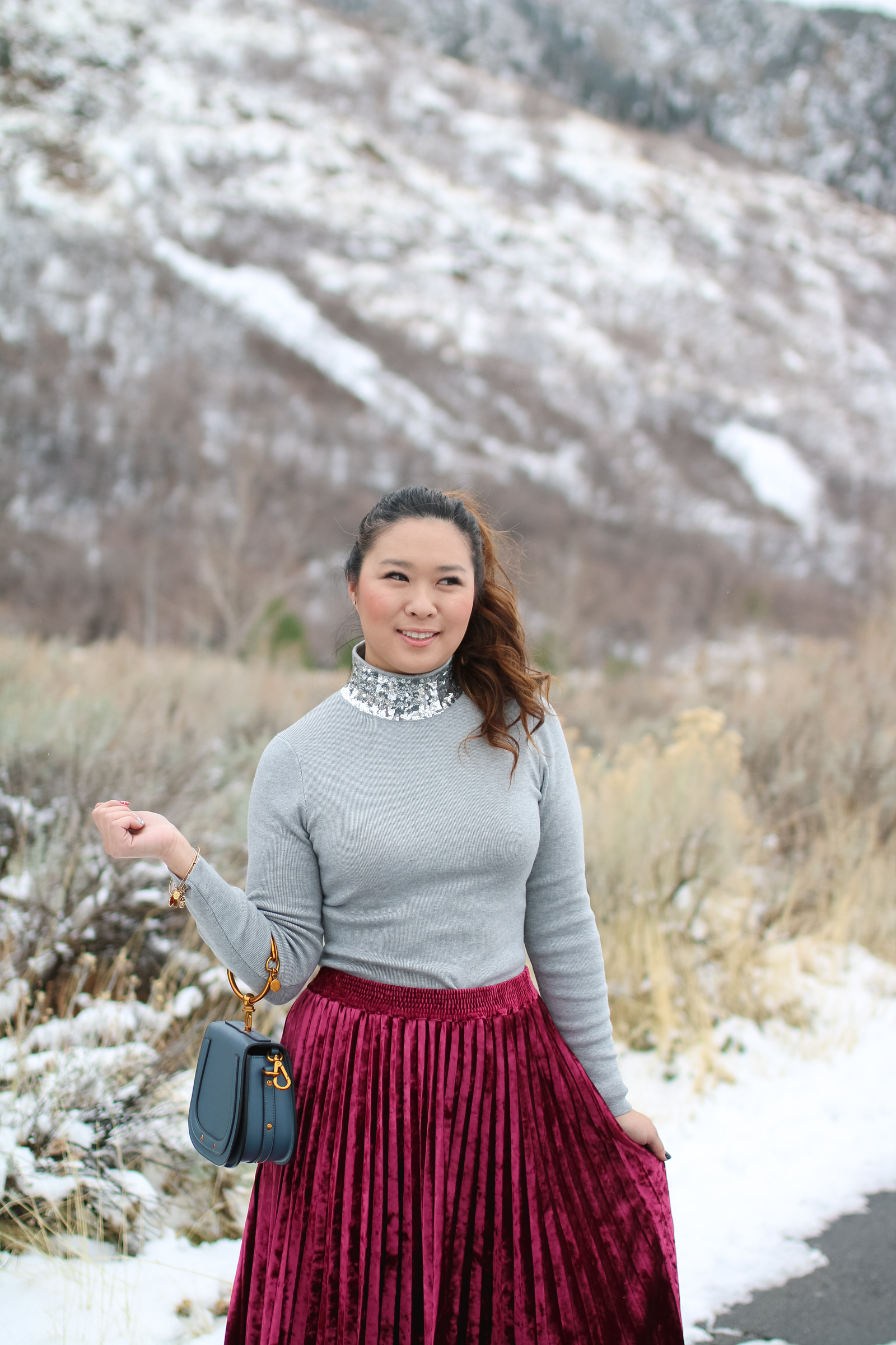 New Years Eve Outfit Ideas: Sequins and Velvet by Utah style blogger Sandy A La Mode