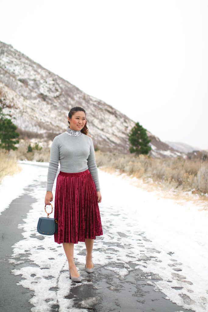 New Years Eve Outfit Ideas: Sequins and Velvet by Utah style blogger Sandy A La Mode