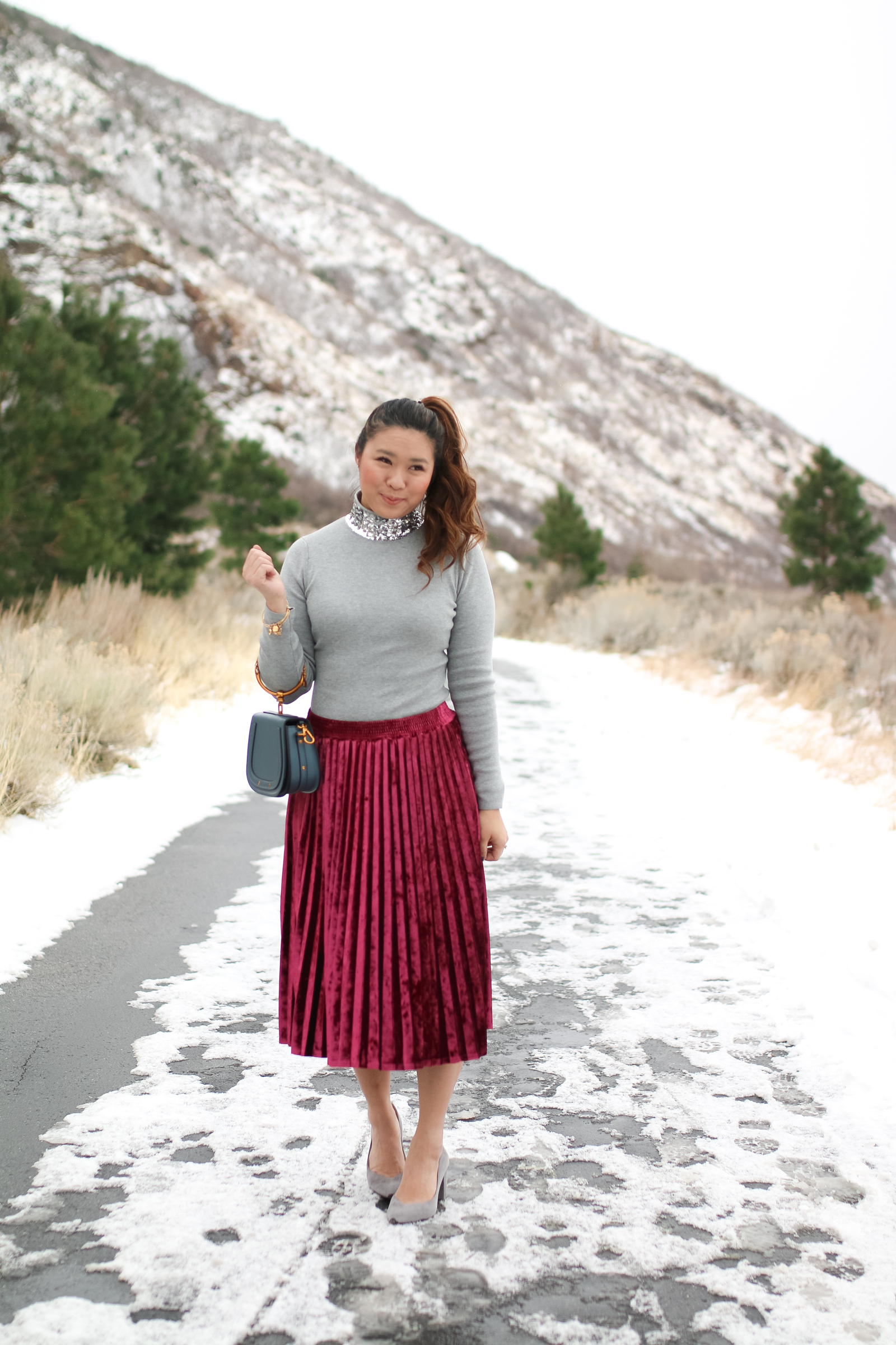 New Years Eve Outfit Ideas: Sequins and Velvet by Utah style blogger Sandy A La Mode