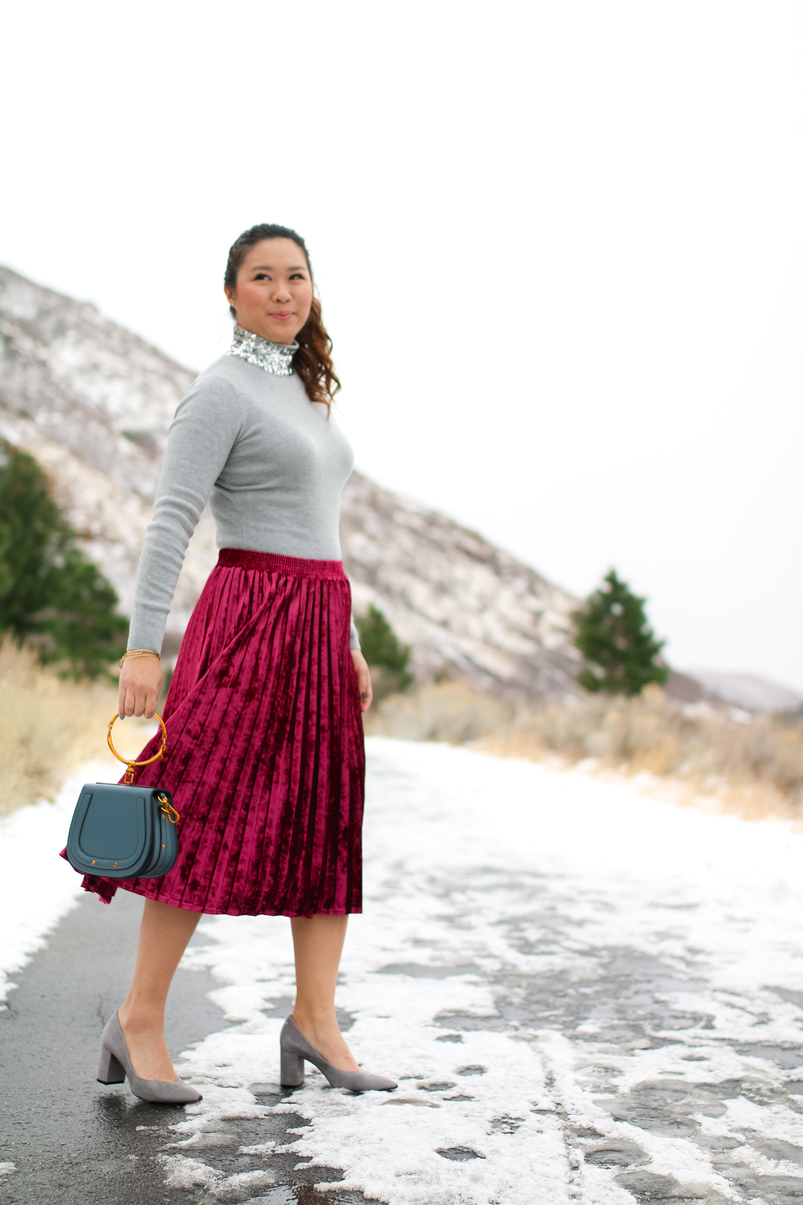 New Years Eve Outfit Ideas: Sequins and Velvet by Utah style blogger Sandy A La Mode