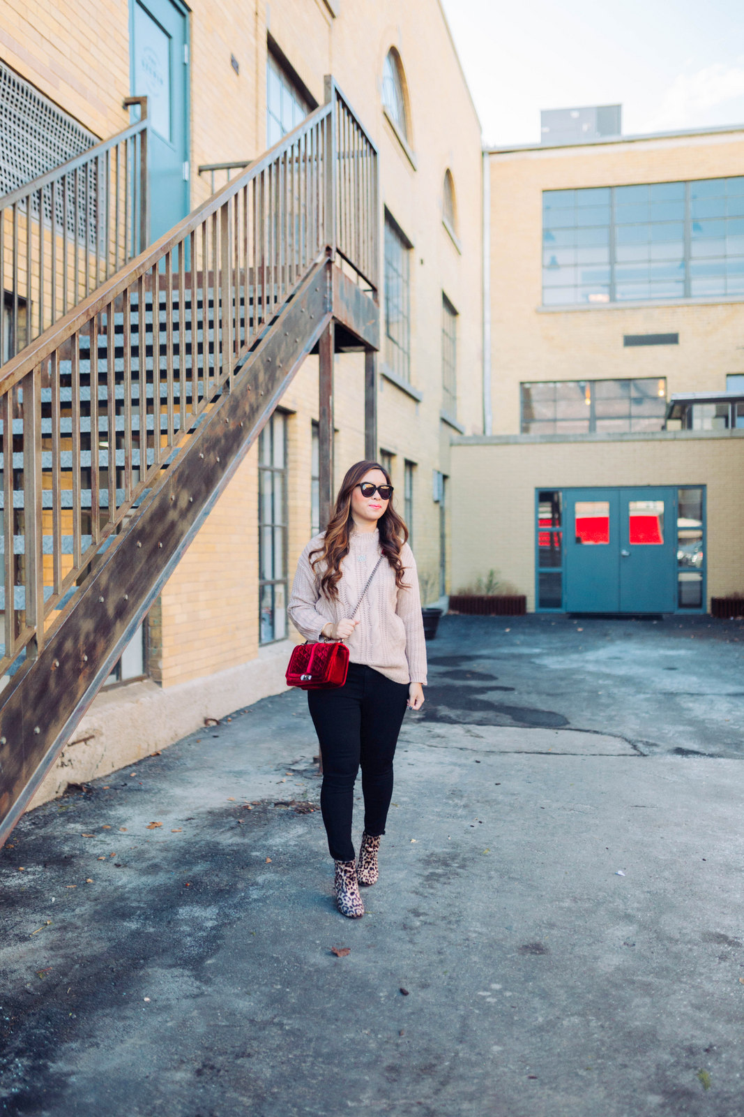 Distressed Sweater + Leopard Booties by popular Utah style blogger Sandy A La Mode