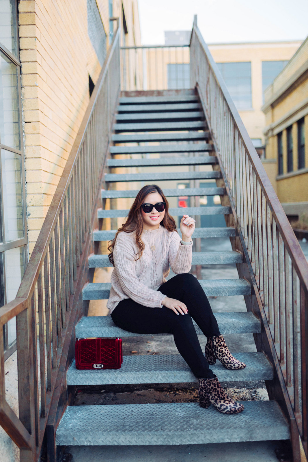 Distressed Sweater + Leopard Booties by popular Utah style blogger Sandy A La Mode