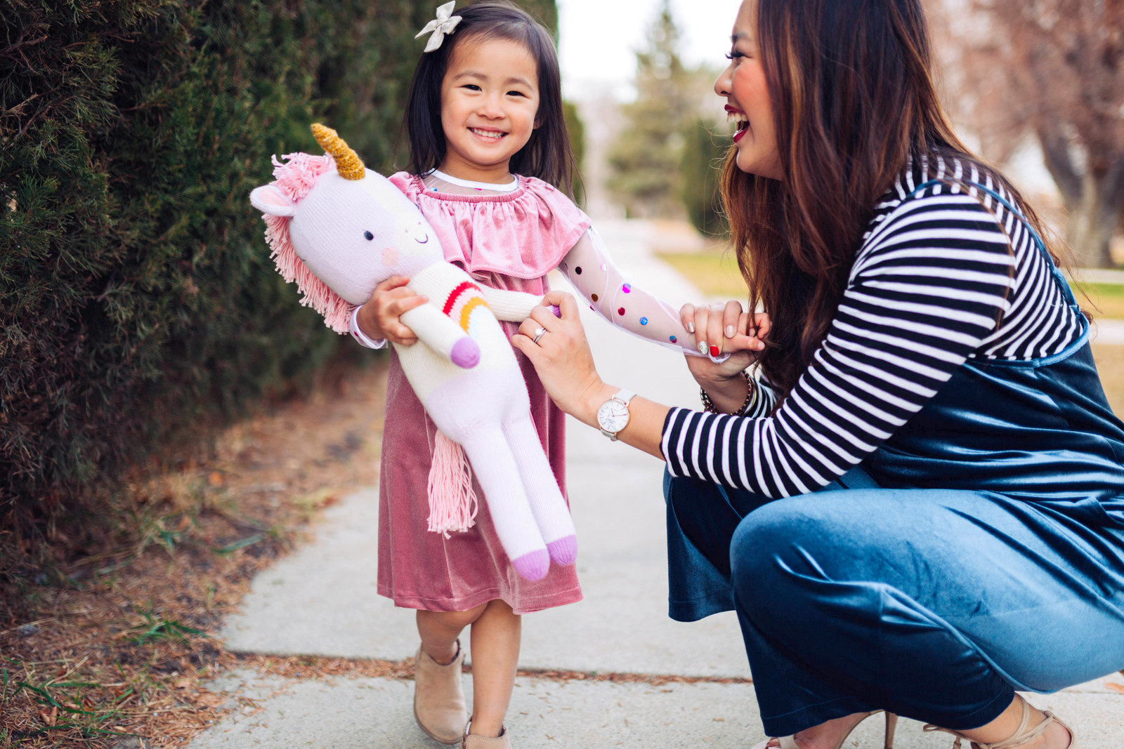 Mommy and Me Outfits: Velvet For The Holidays by Utah style blogger Sandy A La Mode