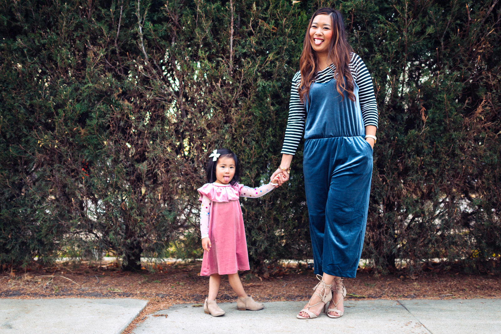 Mommy and Me Outfits: Velvet For The Holidays by Utah style blogger Sandy A La Mode