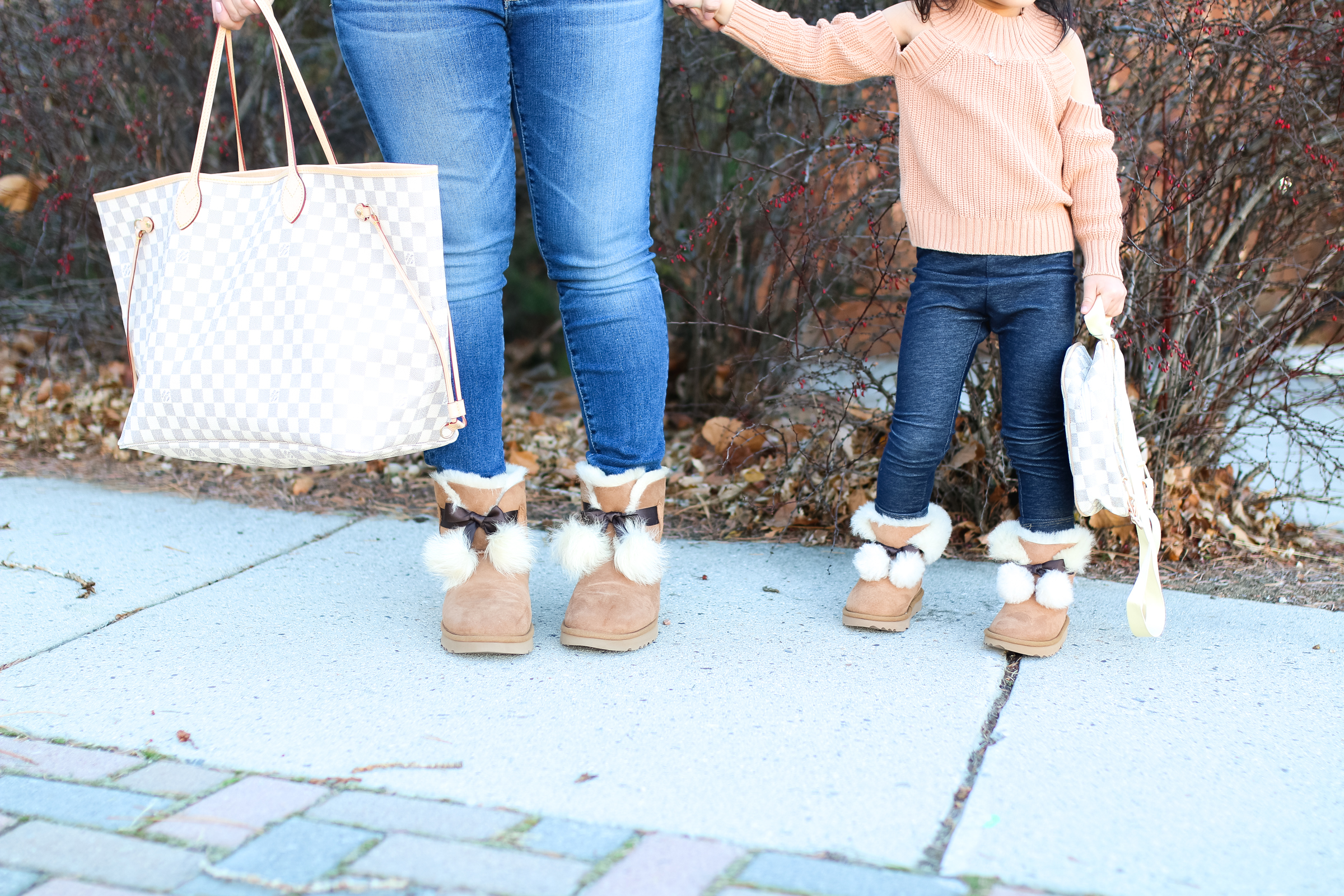 Mommy and Me Outfit: Pom Pom UGGS 