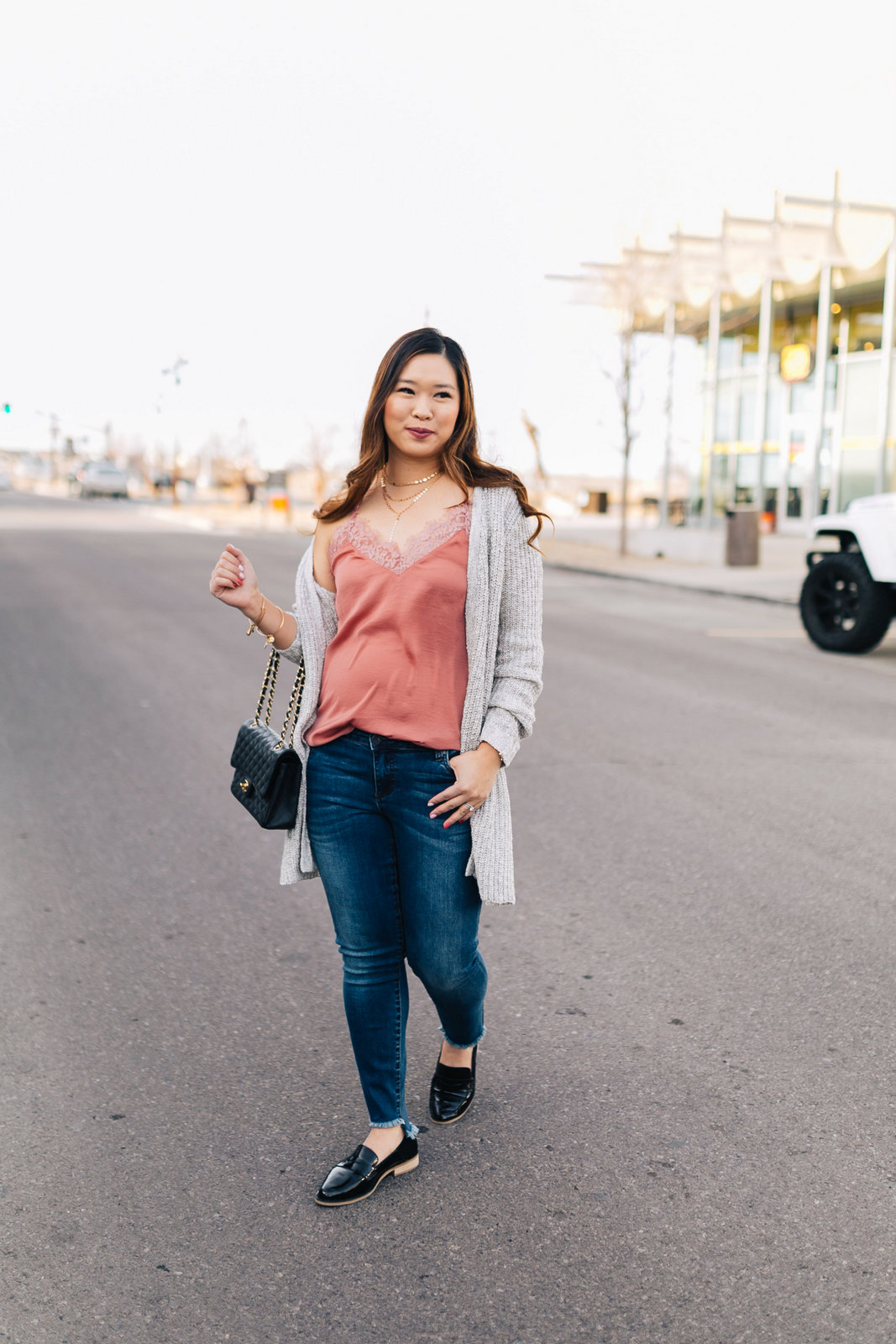 2 Ways To Style A Grey Long Cardigan by popular Utah fashion blogger Sandy A La Mode