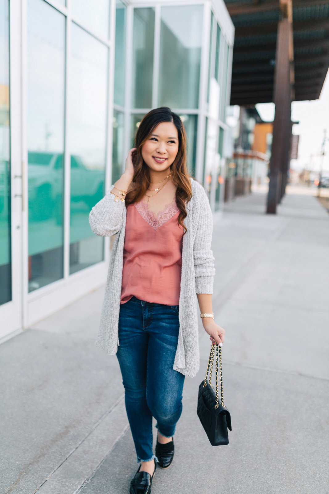 2 Ways To Style A Grey Long Cardigan by popular Utah fashion blogger Sandy A La Mode