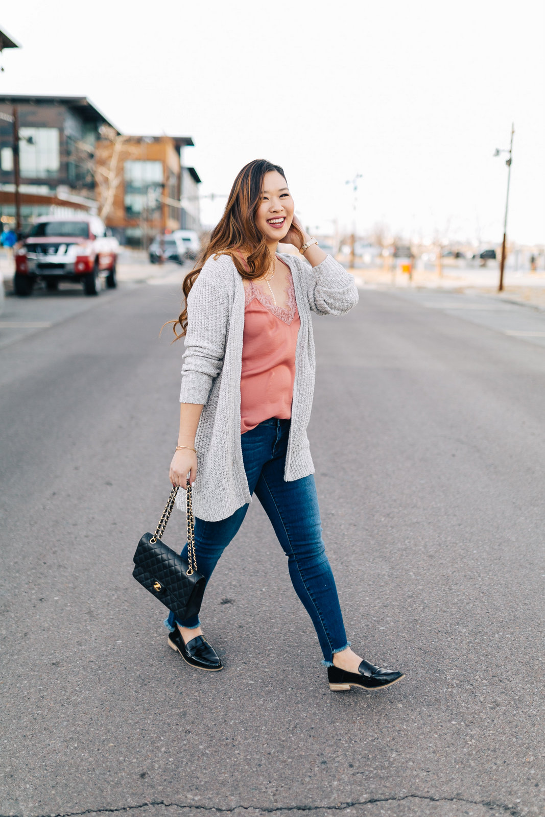 2 Ways To Style A Grey Long Cardigan by popular Utah fashion blogger Sandy A La Mode