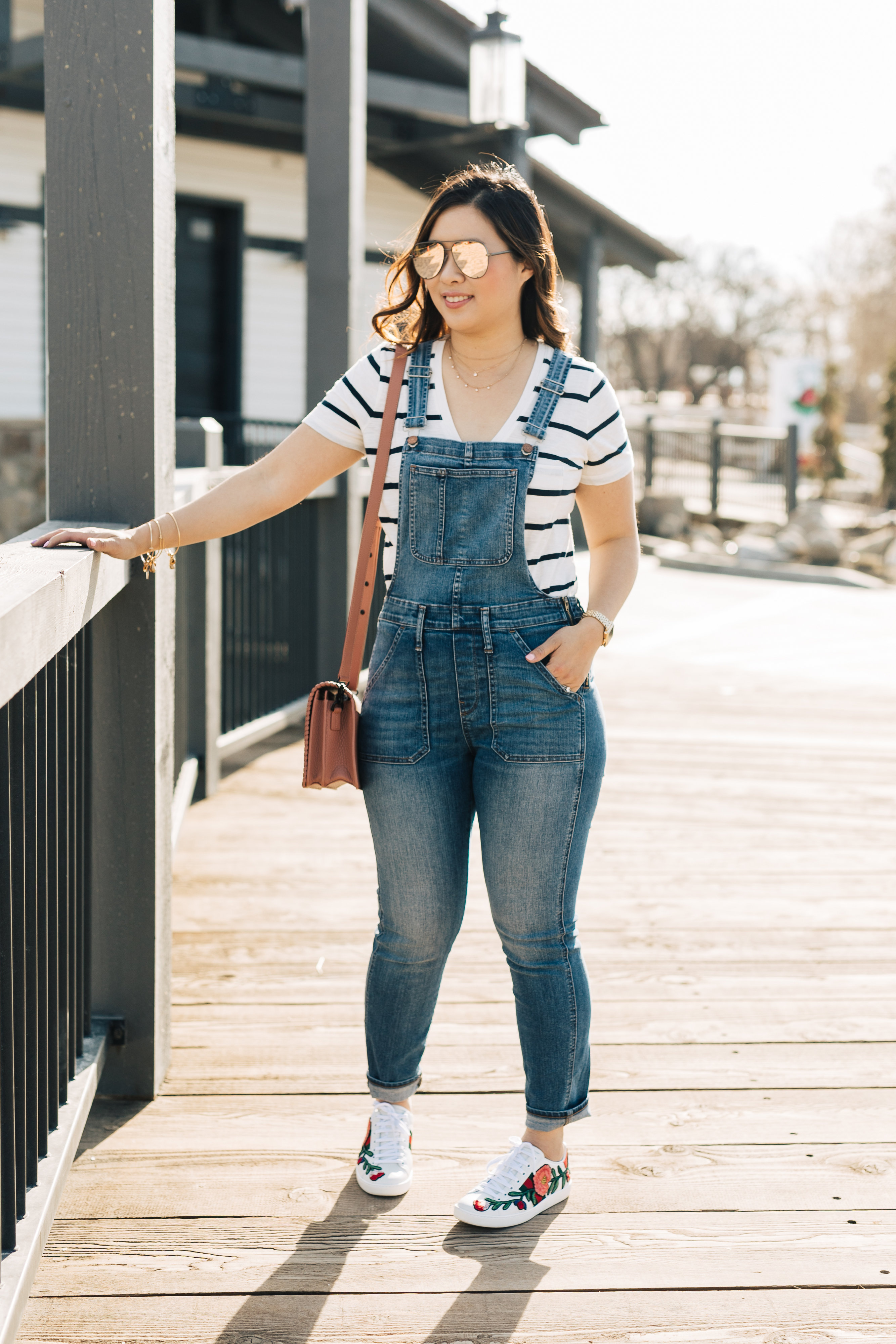 5 Chic Ways To Style Denim Overalls by popular Utah style blogger Sandy A La Mode