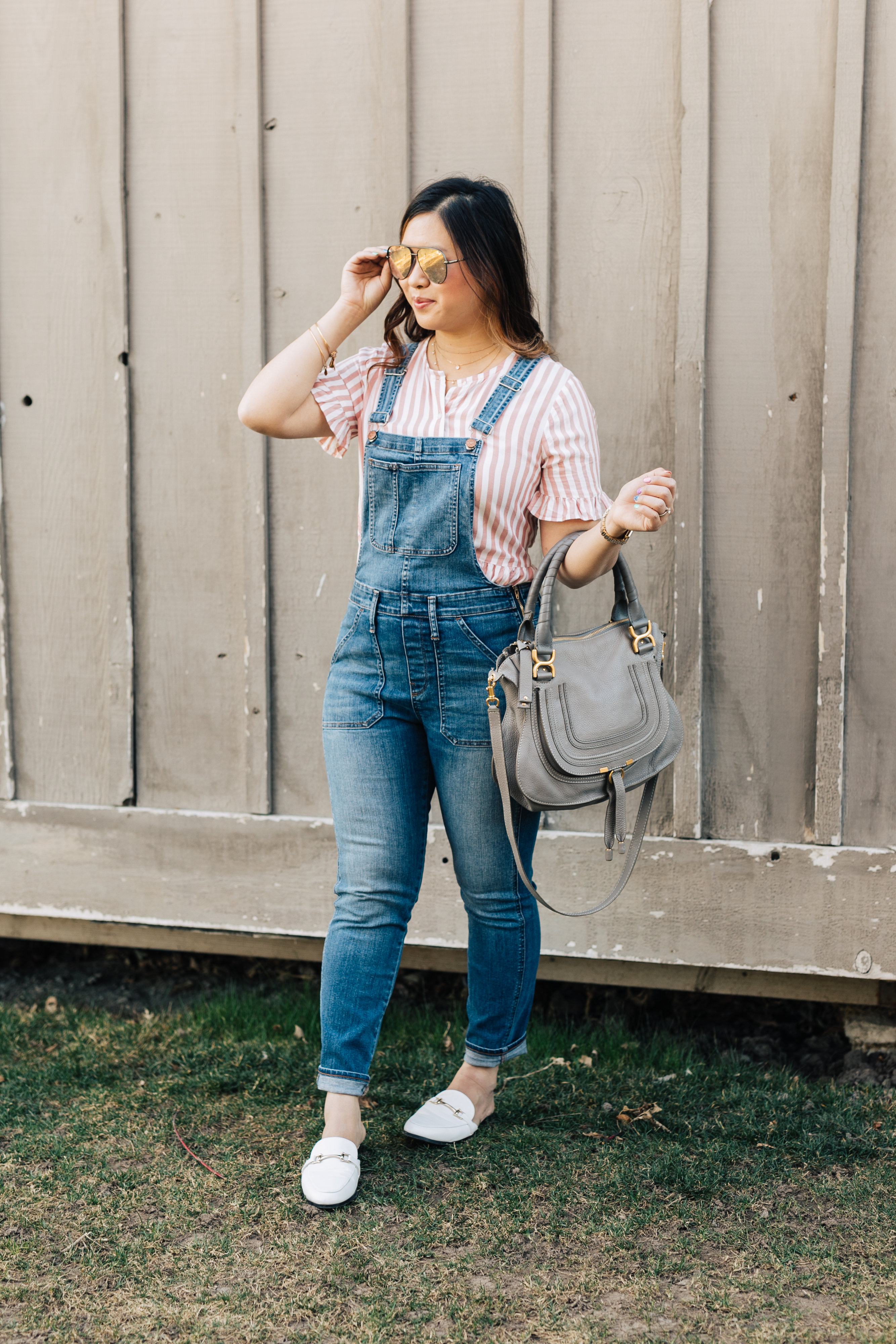 5 Chic Ways To Style Denim Overalls by popular Utah style blogger Sandy A La Mode