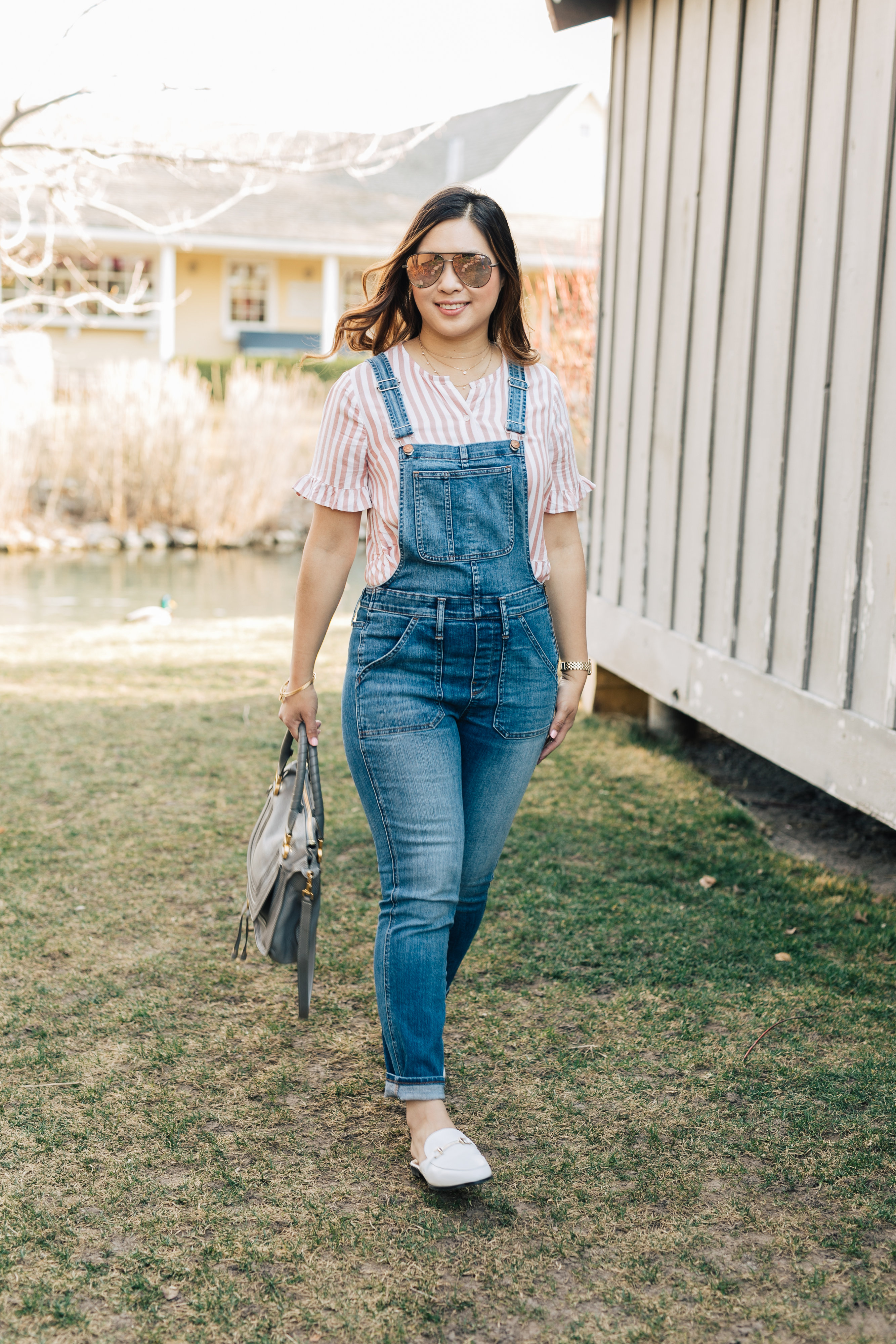 5 Chic Ways To Style Denim Overalls by popular Utah style blogger Sandy A La Mode