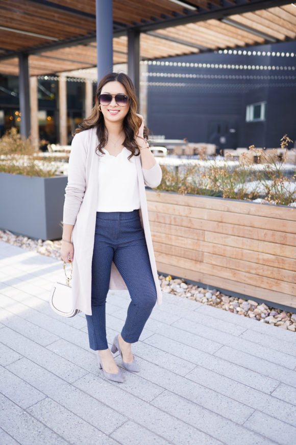 LOFT Duster Sweater + Skinny Ankle Pant for Work