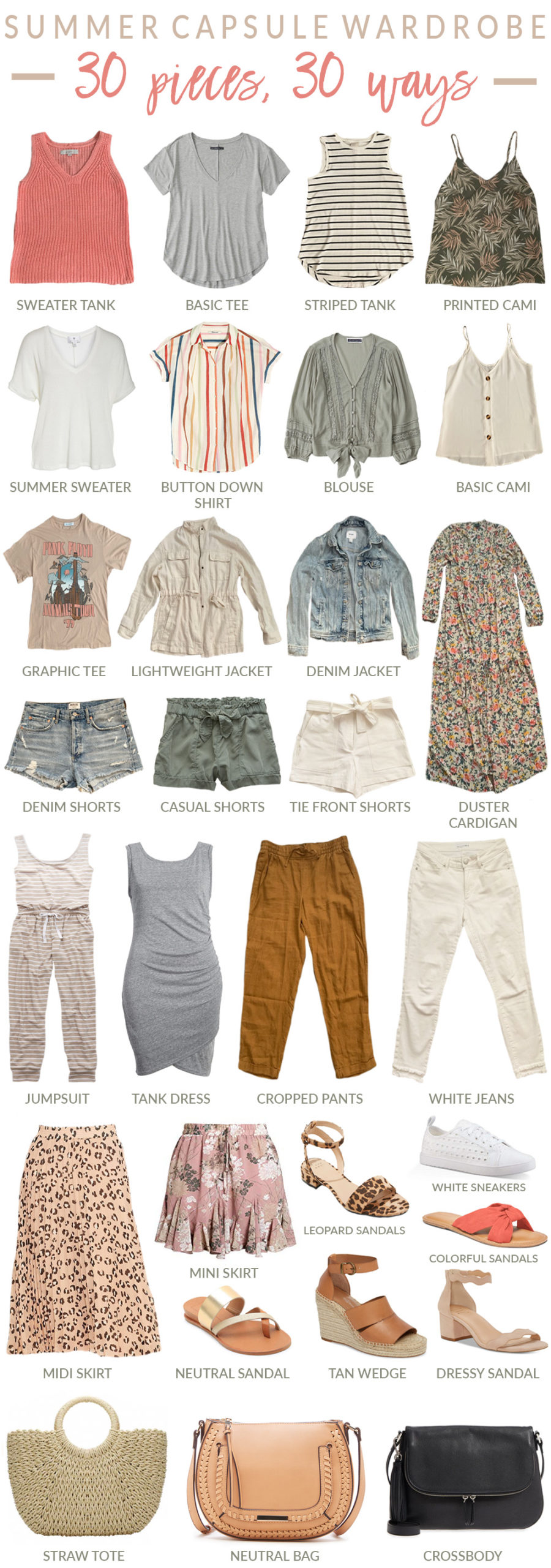 Summer Capsule Wardrobe: 30 pieces, 30 ways