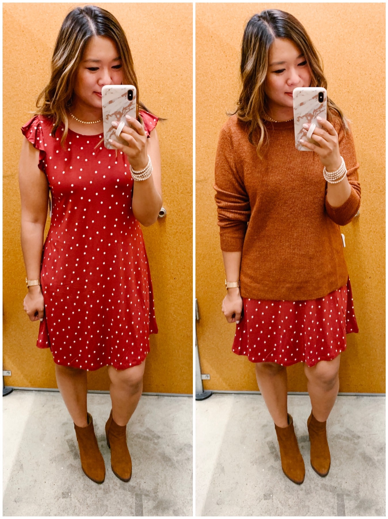 old navy red polka dot dress